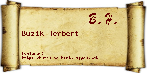 Buzik Herbert névjegykártya